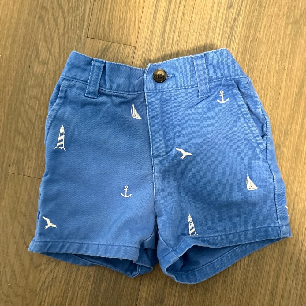 Pacific blue boy shorts with sailboat print